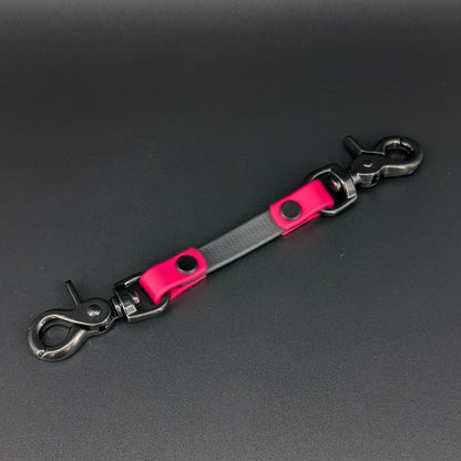 black and pink biothane training collar backup safety strap