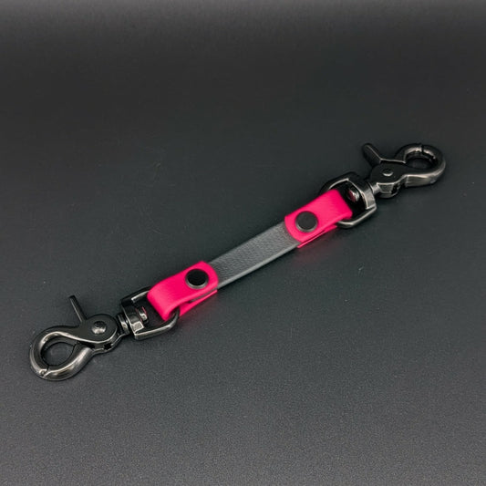 black and pink biothane training collar backup safety strap