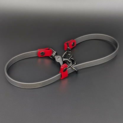 black and red biothane long line organizer