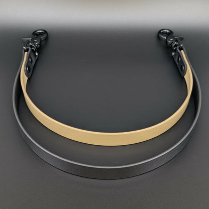black and tan biothane double pull strap for service dog
