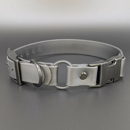 black biothane e-collar strap with bungee and quick release buckle