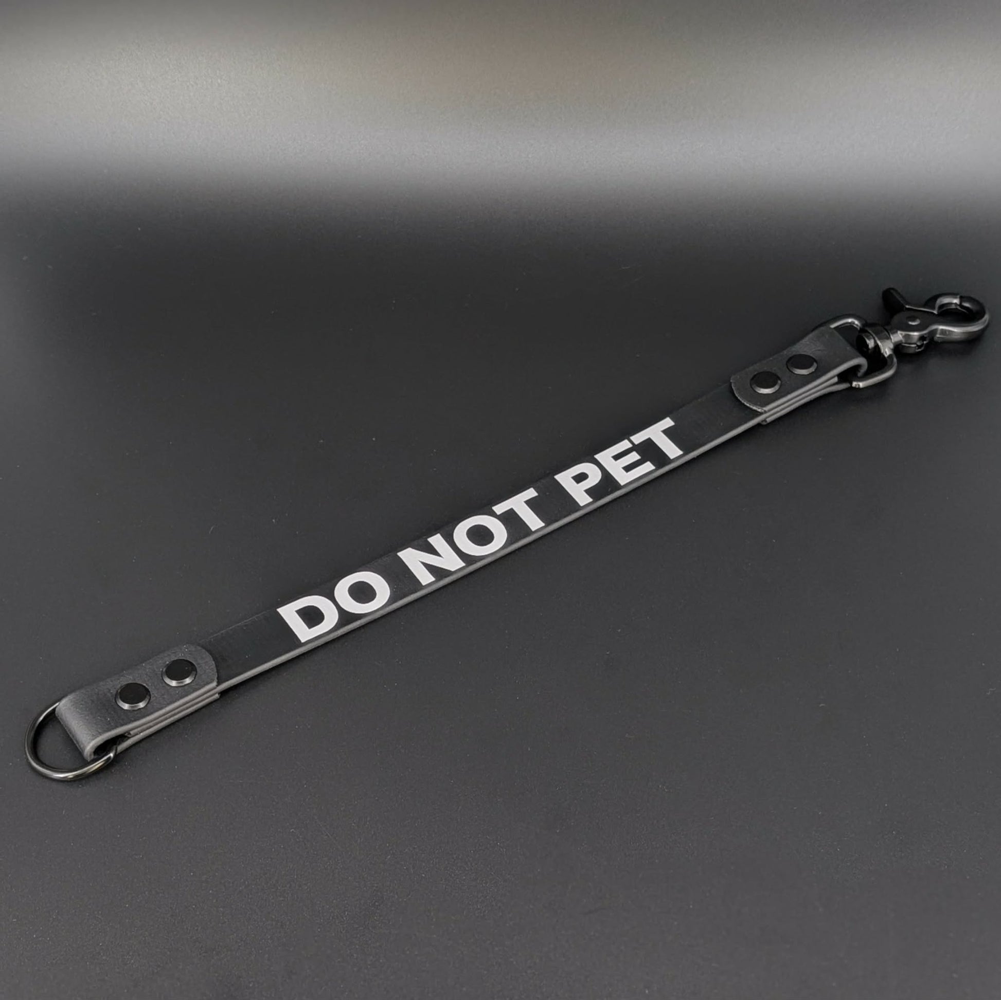 black biothane leash extender warning wrap alternative do not pet