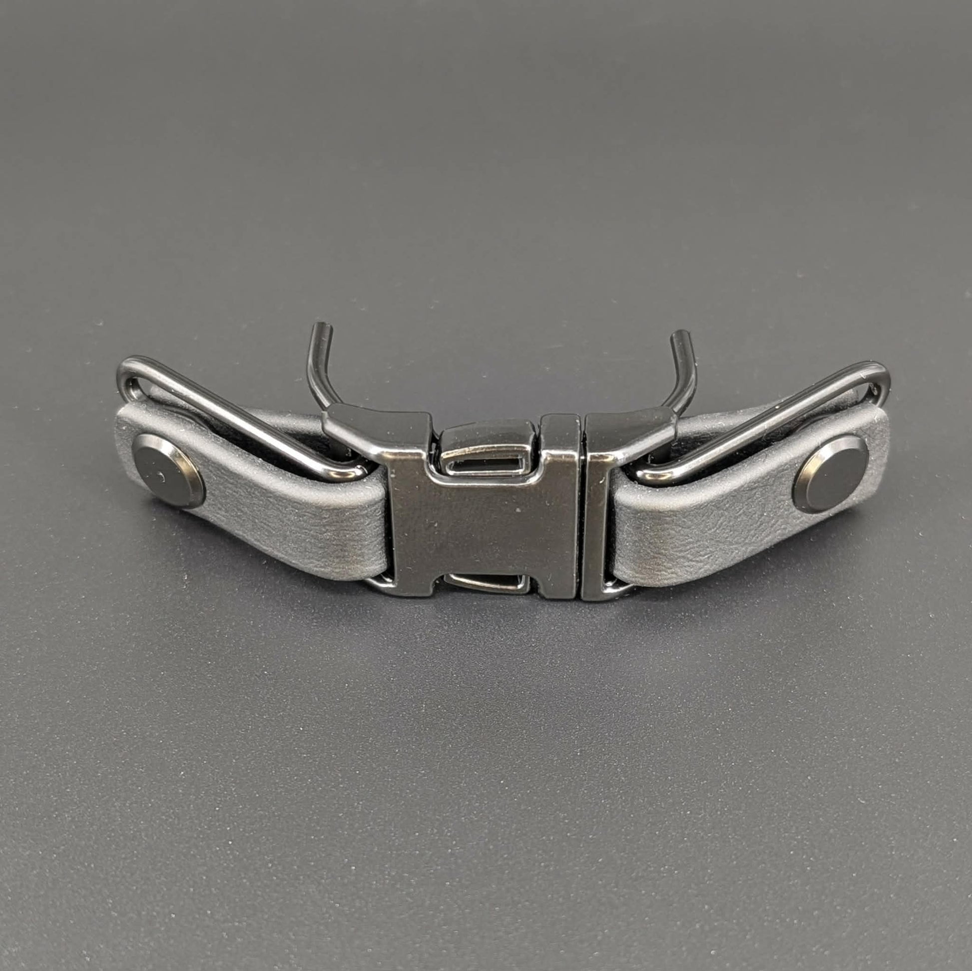 black biothane with black hardware quick release buckle attachment for prong collar