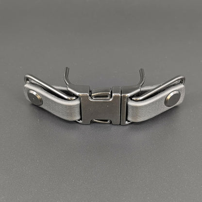 black biothane with black hardware quick release buckle attachment for prong collar