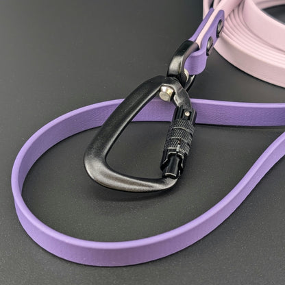 black carabiner clip on biothane long line