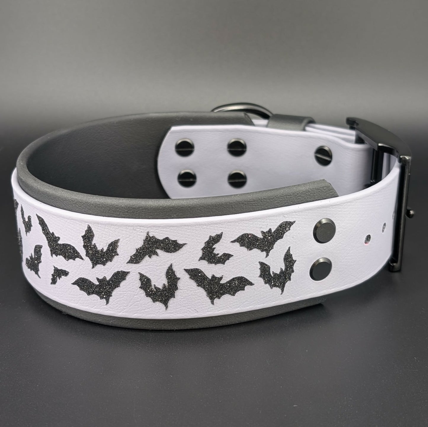 black glitter bat dog collar for halloween
