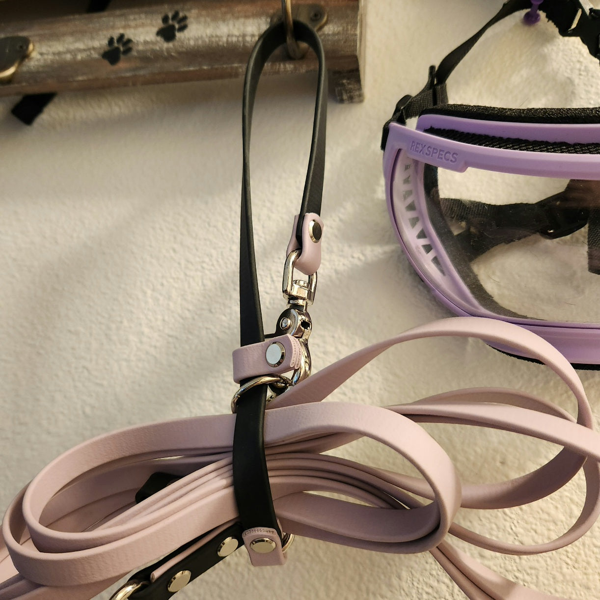 black and lavender biothane long line organizer