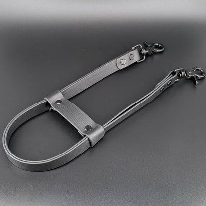black layered biothane pull strap for service dog