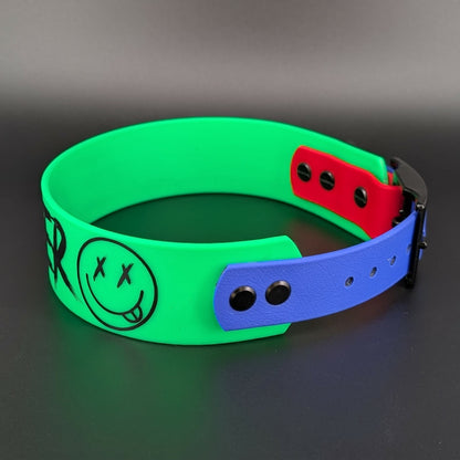 colorful tapered biothane gaming dog collar