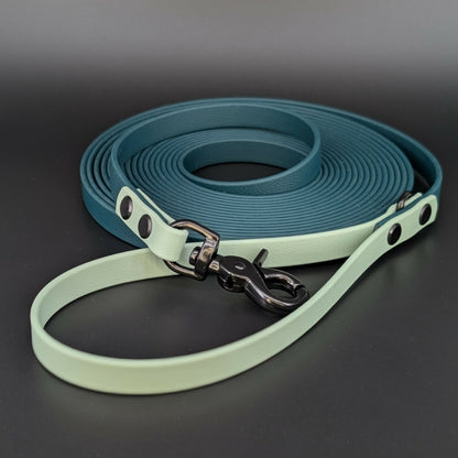 dark green and sage green biothane long line
