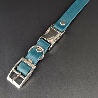 dark green biothane strap for e-collar with quick release buckle