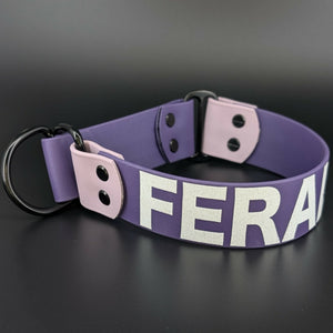 dark purple and lavender biothane limited slip collar