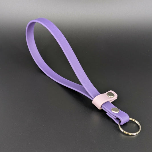 dark purple and lavender biothane wrist strap for e-collar remote