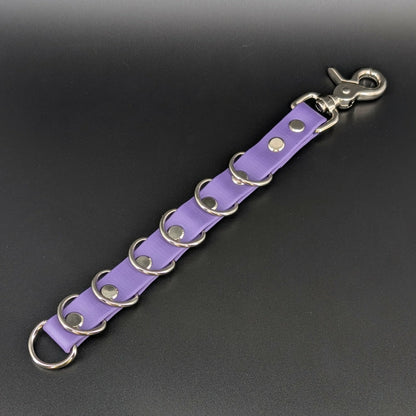 dark purple biothane grooming loop extender with silver hardware