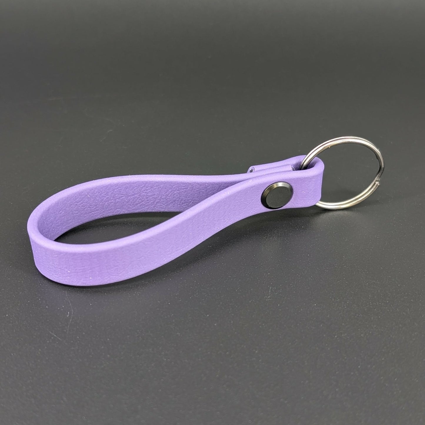 dark purple biothane key ring for service dog retrieval