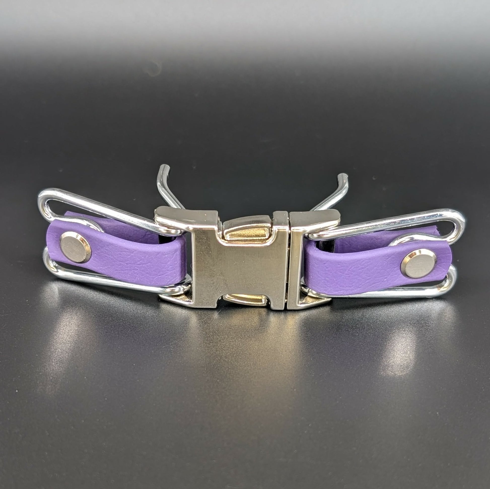 dark purple biothane prong collar buckle attachment