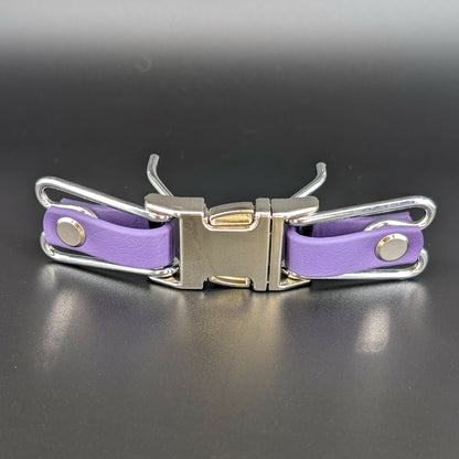 dark purple biothane prong collar buckle attachment