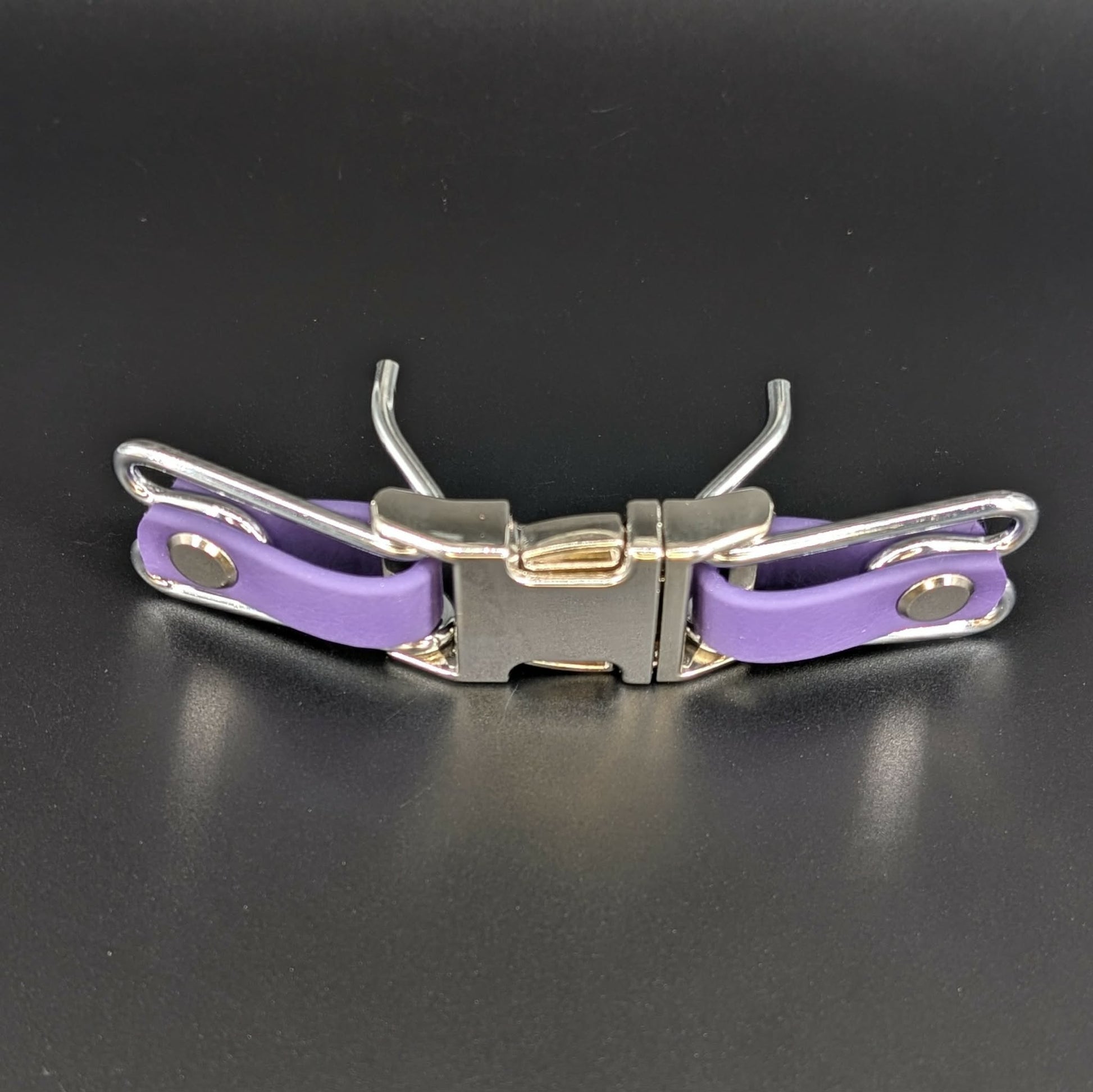 dark purple biothane prong collar buckle
