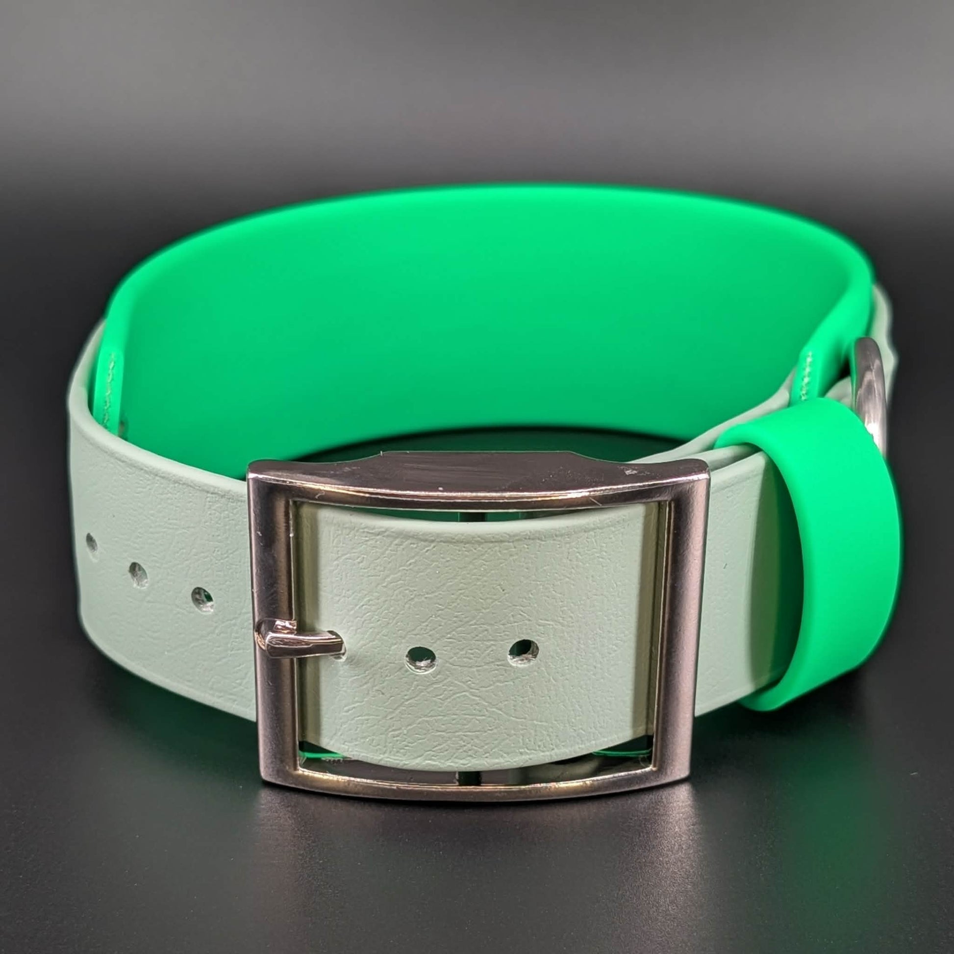 extra wide green biothane dog collar