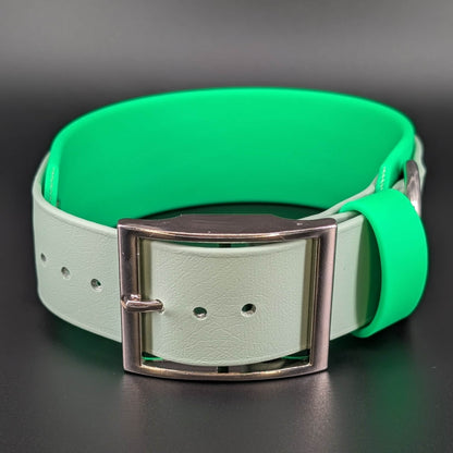 extra wide green biothane dog collar