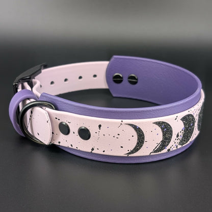 glitter moon phases dog collar