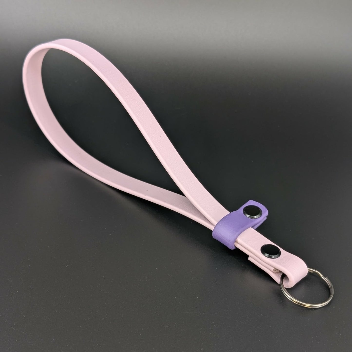 lavender and dark purple biothane wrist strap for e-collar transmitter