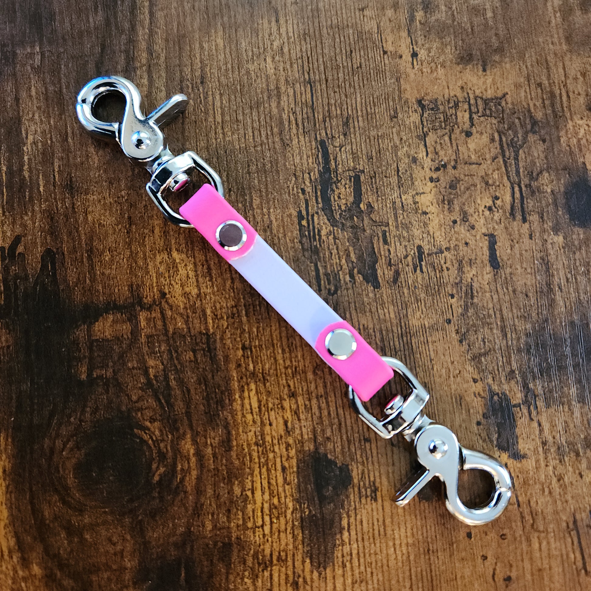 lavender and pink prong collar backup safety strap