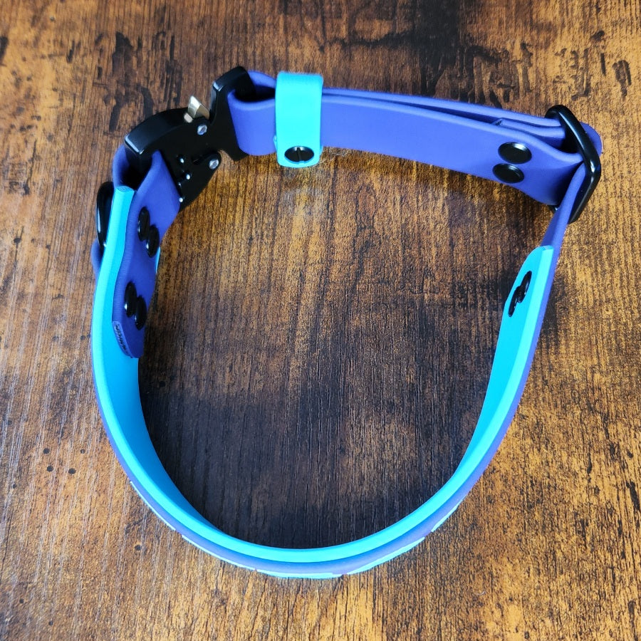 layered biothane dog collar with quick release cobra buckle 