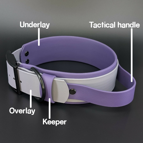 layered biothane dog collar parts