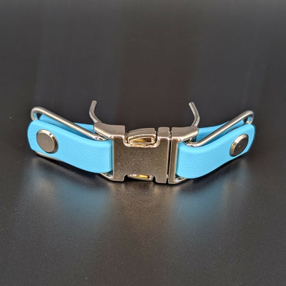light blue biothane quick release buckle for prong collar