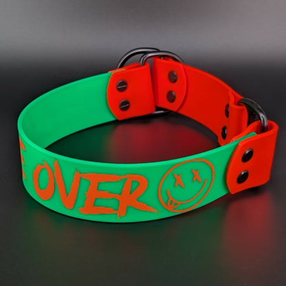 limited slip biothane collar with game over text