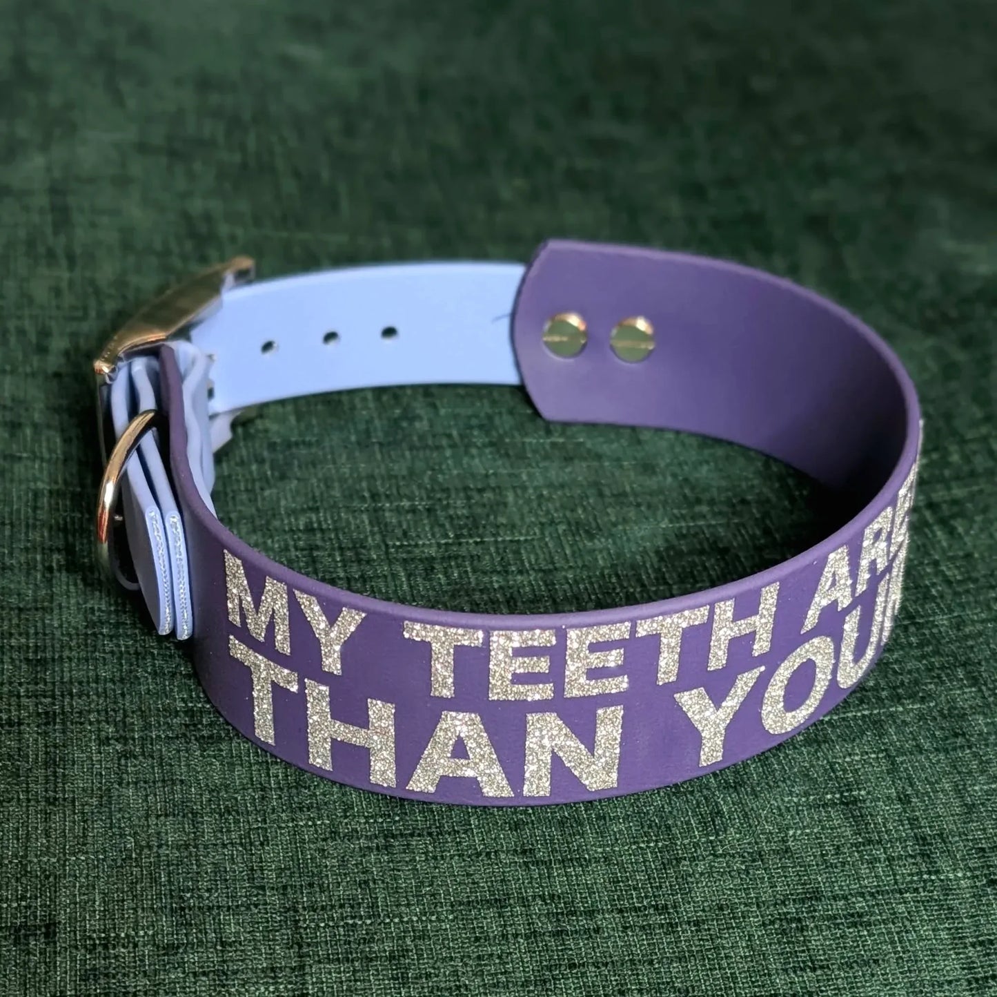 my teeth are bigger than your dick biothane dog collar