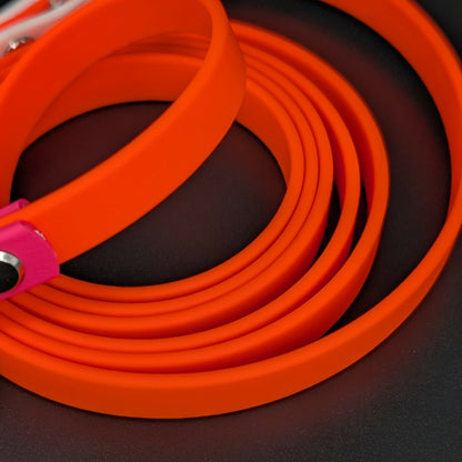 orange biothane dog leash