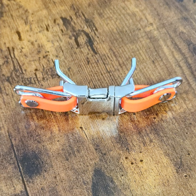 orange biothane quick release buckle attachment for prong collar