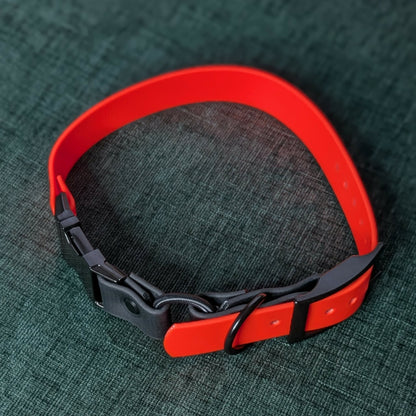 orange and black biothane e-collar strap 1 inch wide