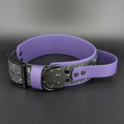 outer space theme biothane service dog collar