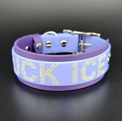 periwinkle and purple biothane fuck ice dog collar