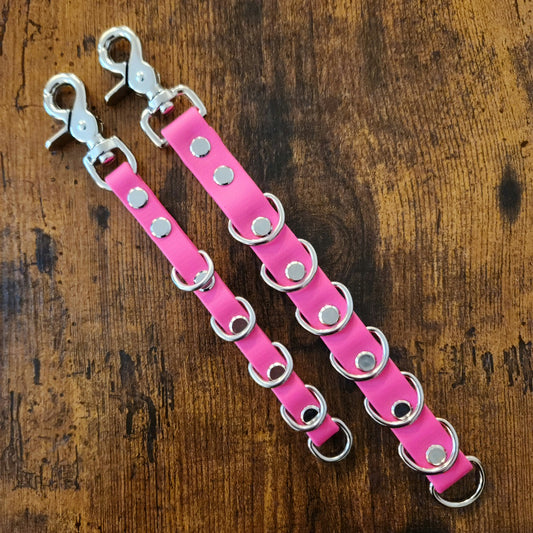 pink biothane dog grooming loop extenders