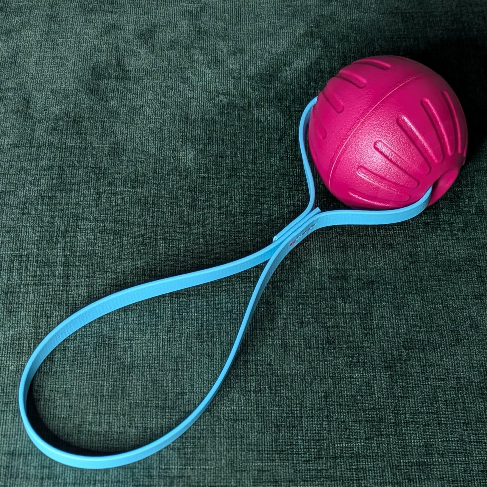 pink reward ball tug with loop handle
