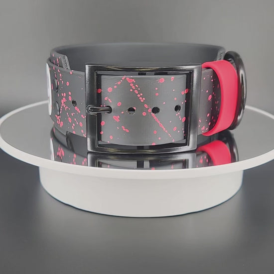 Ready to Ship - Black Layered Biothane WORKING K9 Collar, 2 inch wide 15 - 18 inch neck