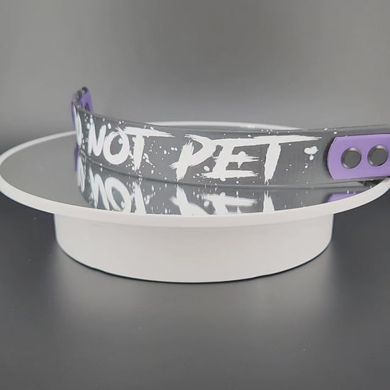 Ready to Ship - Black and Dark Purple Biothane DO NOT PET Leash Wrap Alternative
