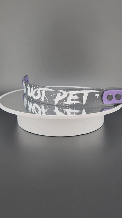 Ready to Ship - Black and Dark Purple Biothane DO NOT PET Leash Wrap Alternative