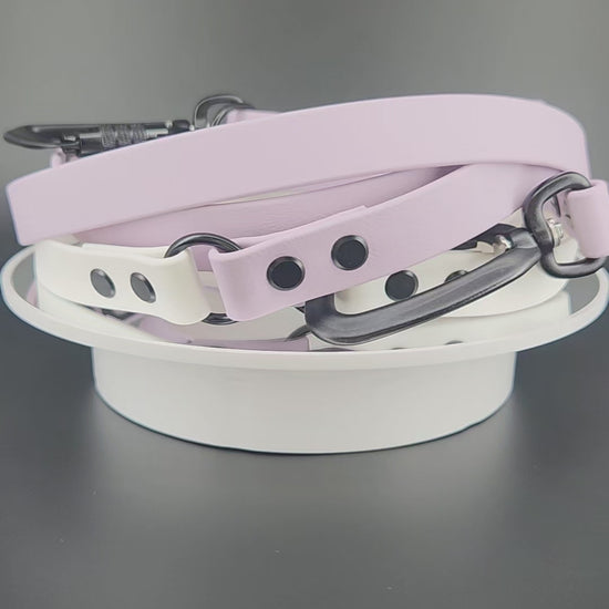 Custom - Biothane Hands-Free Leash, Optional: Built-In Traffic Handle, Slip Lead, Adjustable Waist Attachment, Personalized Text - V2