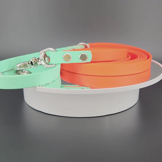 Ready to Ship - 8 Foot Long Orange and Mint Green Biothane Long Line