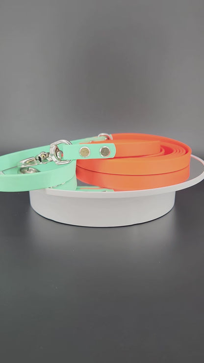 Ready to Ship - 8 Foot Long Orange and Mint Green Biothane Long Line