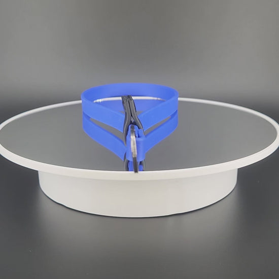 royal blue and black biothane wrist strap for e-collar remote transmitter