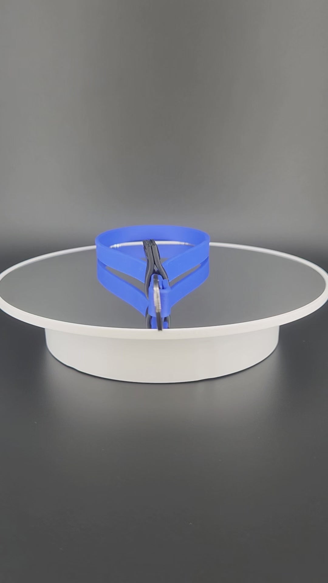royal blue and black biothane wrist strap for e-collar remote transmitter