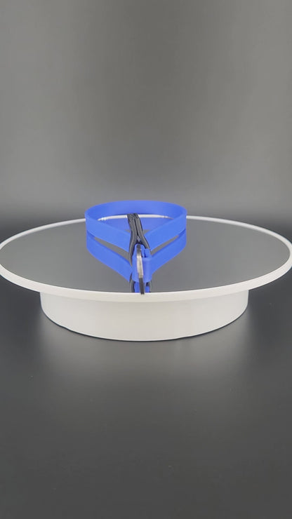 royal blue and black biothane wrist strap for e-collar remote transmitter