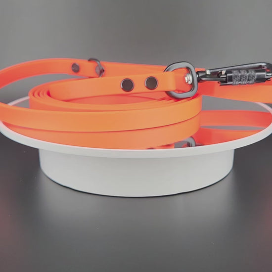 Ready to Ship - 8 Feet Long Orange Biothane Leash with Carabiner Clip