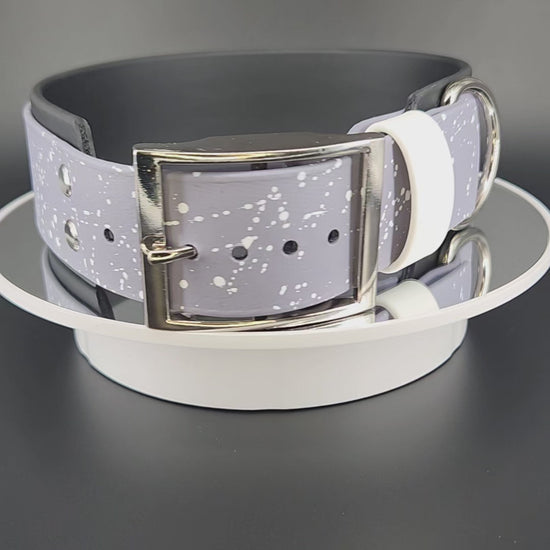 Black and Gray Layered Biothane Ace Pride Collar, 2 inch wide 18 - 21 inch neck